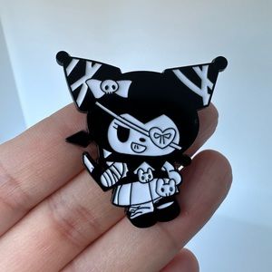 Kuromi Eye Patch Halloween Enamel Pin Brooch - 1pc